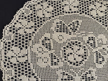 Load image into Gallery viewer, Mary Card &quot;PERIWINKLE &amp; BUTTERFLY&quot; Filet Crochet Lace Doily - Design Published in Everylady&#39;s Journal (1928)