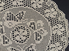 Load image into Gallery viewer, Mary Card &quot;PERIWINKLE &amp; BUTTERFLY&quot; Filet Crochet Lace Doily - Design Published in Everylady&#39;s Journal (1928)