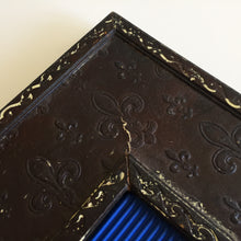 Load image into Gallery viewer, Antique French Photo Frame | Faux Leather Fleur de Lis Pattern