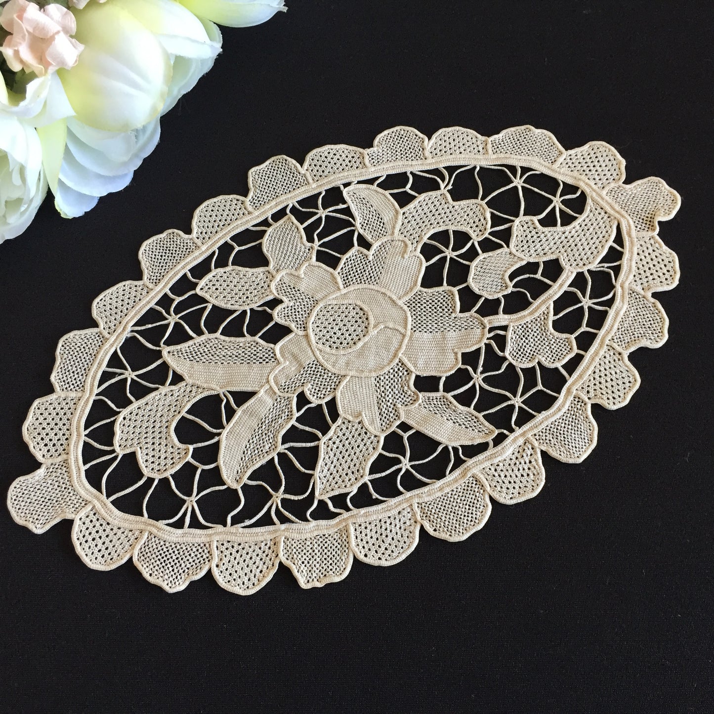 Venetian Style Point de Venise Burano Needle Lace Doily