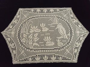 Mary Card Designed Collectible "Pond Lily" (1930s) Vintage Crochet Lace Placemat Doily Chart 80