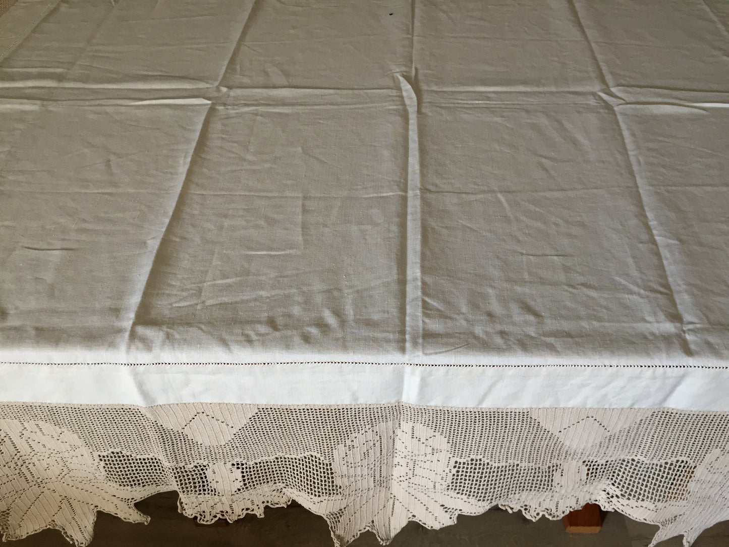 Mary Card "RHODODENDRON" Crochet Lace and Linen Collectible Vintage Tablecloth Weldon's Practical Needlework New Series No. 90