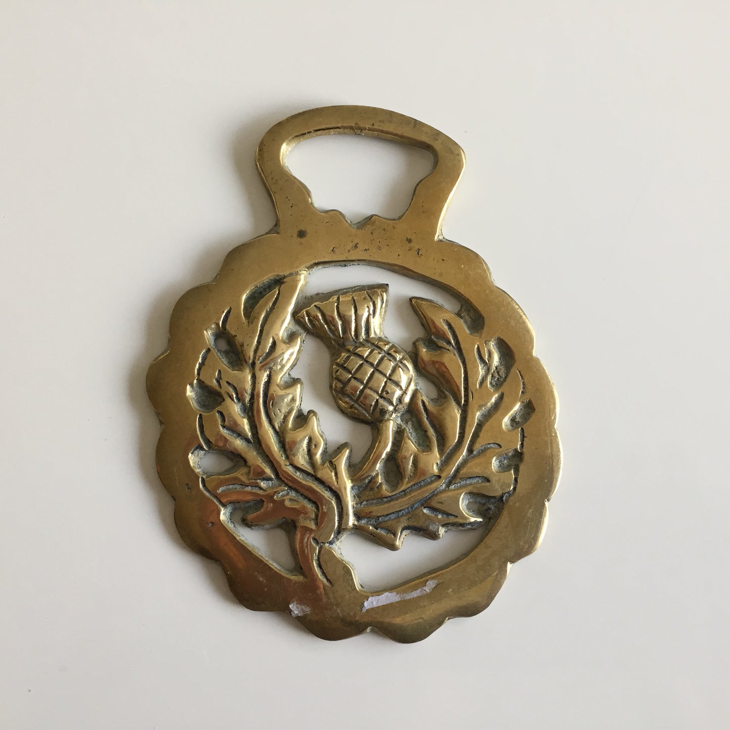 Traditional Scottish Working Draft Horse Protective Brass Harness Talisman Medallion Amulet