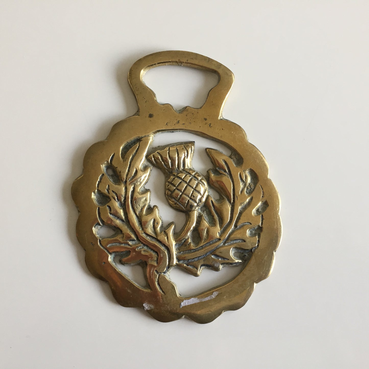 Traditional Scottish Working Draft Horse Protective Brass Harness Talisman Medallion Amulet
