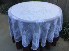 Load image into Gallery viewer, Mary Card &quot;SPRING SONG&quot; Crochet Lace and Linen Collectible Vintage Tablecloth Weldon&#39;s Practical Needlework (cca 1930s)