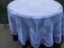 Load image into Gallery viewer, Mary Card &quot;SPRING SONG&quot; Crochet Lace and Linen Collectible Vintage Tablecloth Weldon&#39;s Practical Needlework (cca 1930s)
