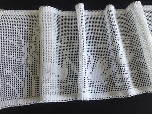 Mary Card Designed "Swan and Iris" English Chart No 66. Collectible Vintage Filet Crochet Long Lace Panel or Table Runner