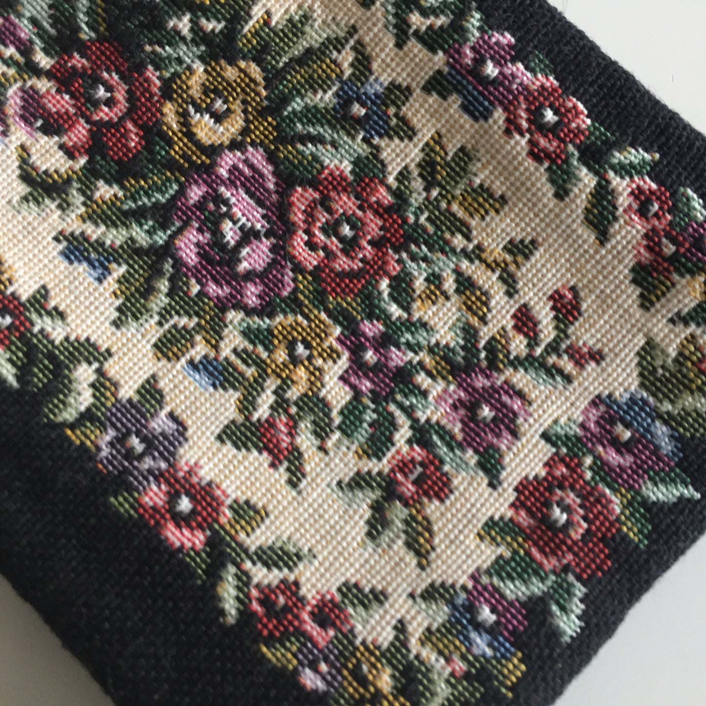 1970s Vintage Floral Woven Tapestry Women's Eyeglass Case