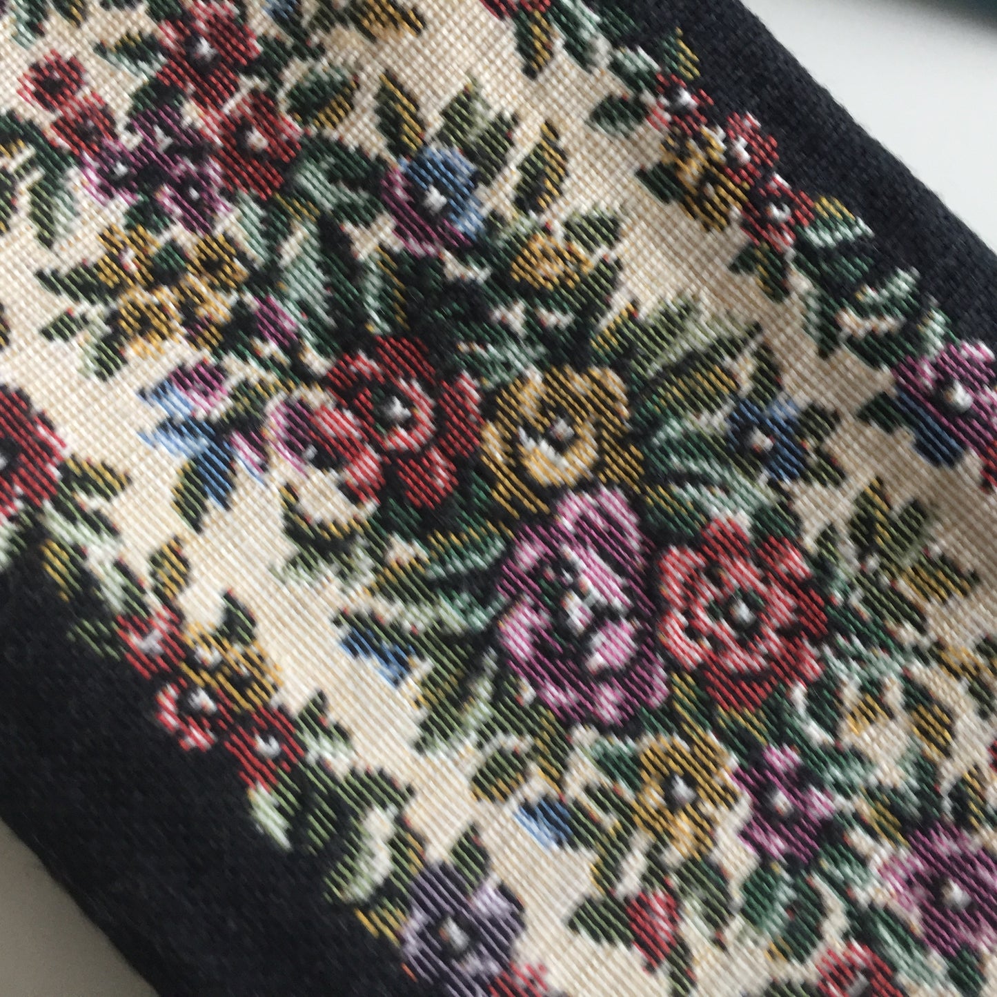 1970s Vintage Floral Woven Tapestry Women's Eyeglass Case