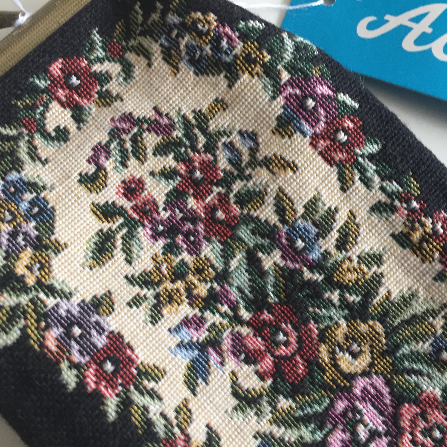1970s Vintage Floral Woven Tapestry Women's Eyeglass Case