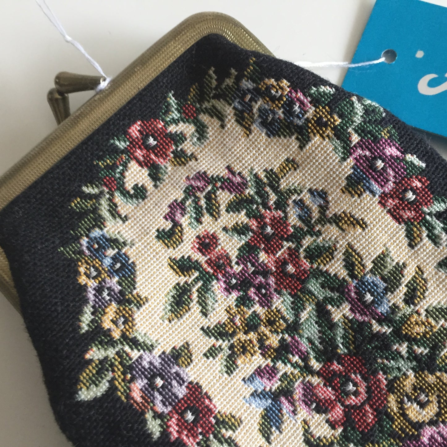 1970s Vintage Floral Woven Tapestry Women's Eyeglass Case