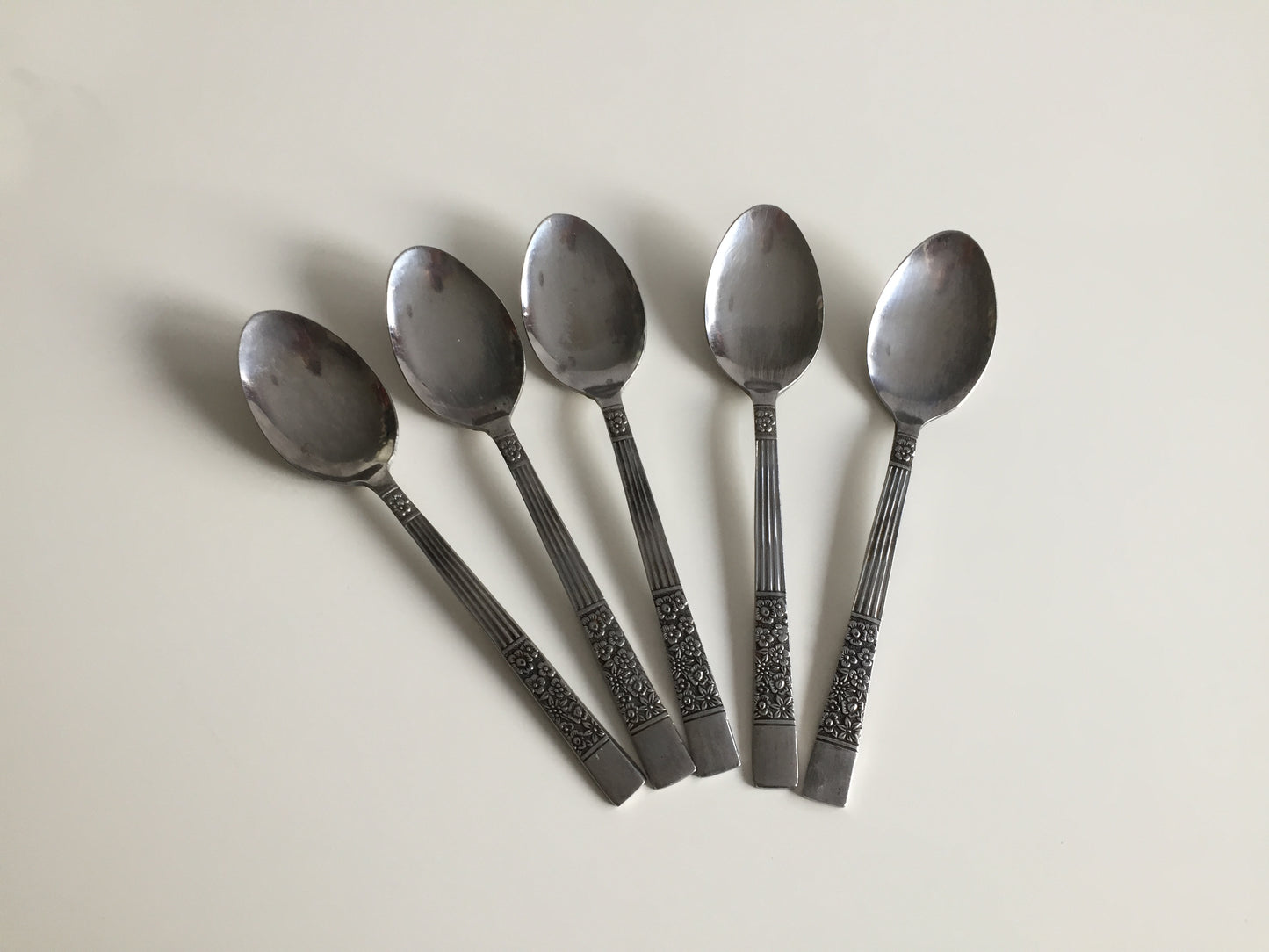 Vintage Set of 5 Stainless Steel Teaspoons