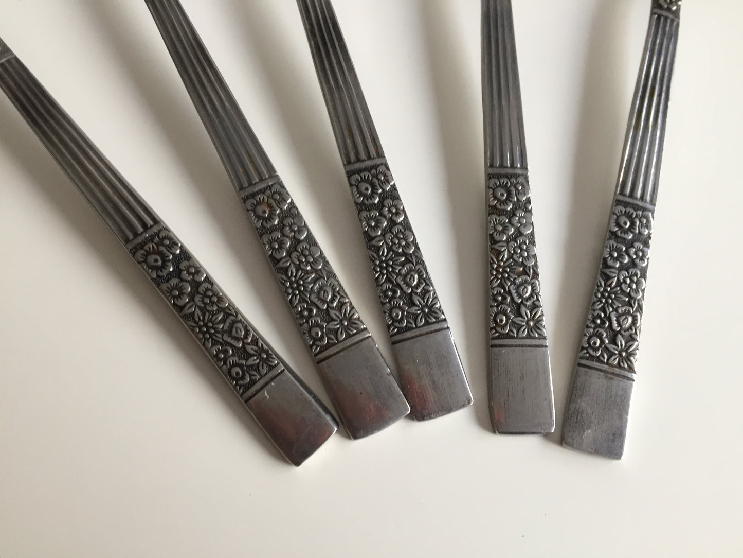 Vintage Set of 5 Stainless Steel Teaspoons