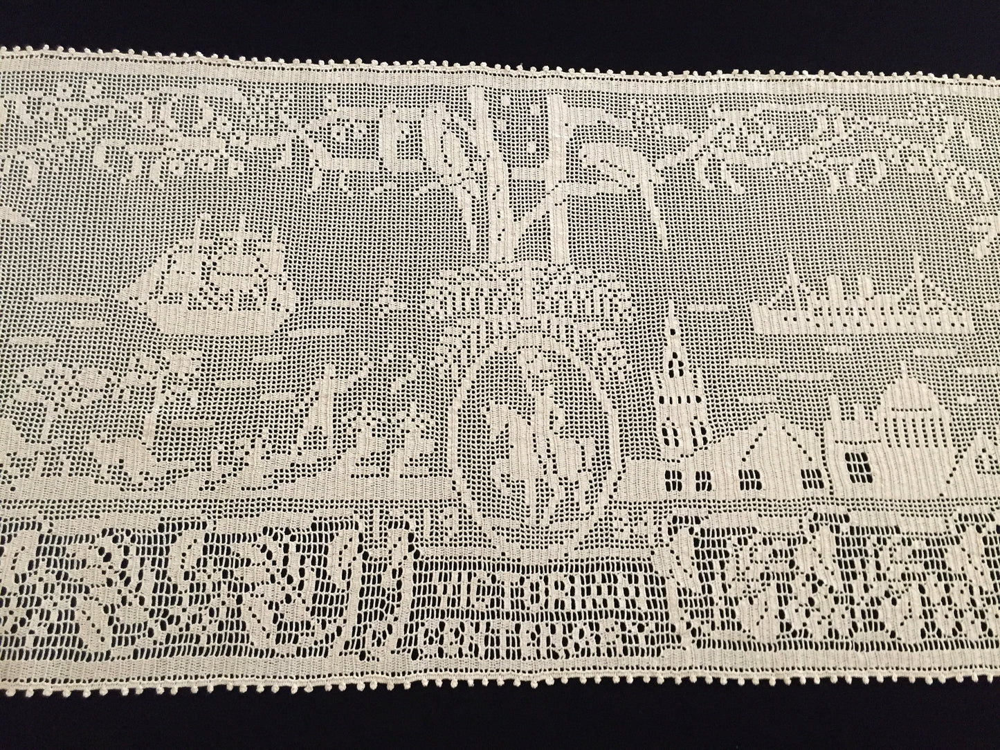 Mary Card Designed 1934 Victorian (Australian) Souvenir of the Centenary Table Runner/Sideboard Cloth