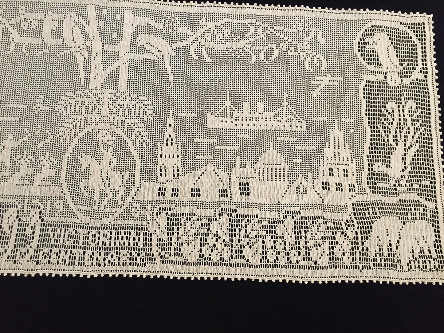 Mary Card Designed 1934 Victorian (Australian) Souvenir of the Centenary Table Runner/Sideboard Cloth