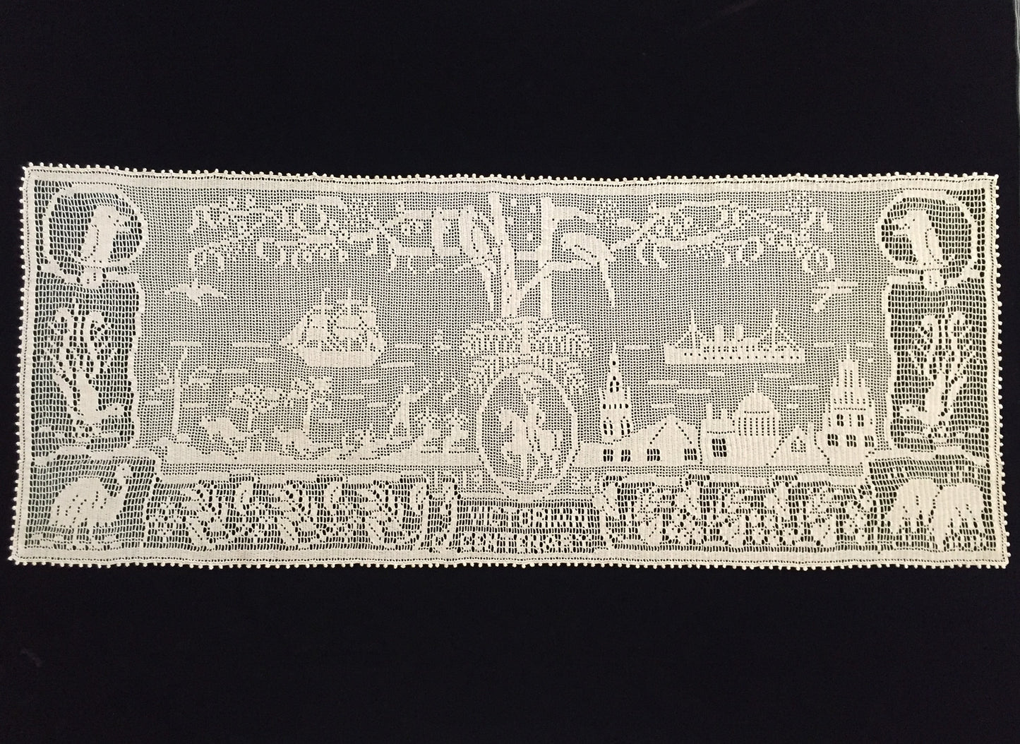 Mary Card Designed 1934 Victorian (Australian) Souvenir of the Centenary Table Runner/Sideboard Cloth
