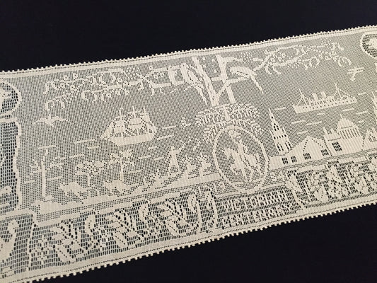 Mary Card Designed 1934 Victorian (Australian) Souvenir of the Centenary Table Runner/Sideboard Cloth