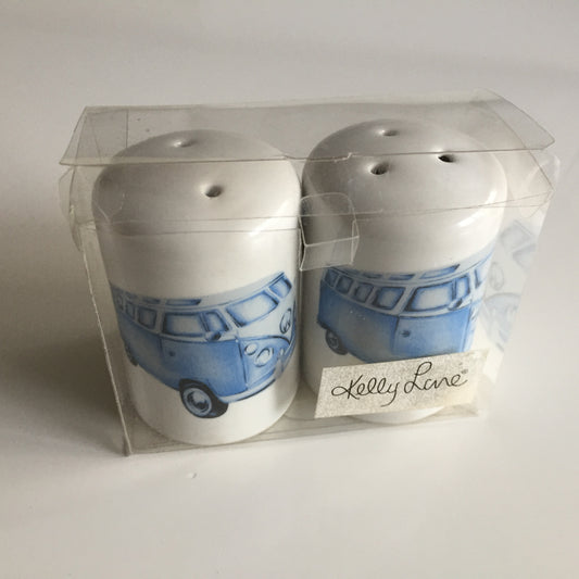 Original Kelly Lane Blue Kombi Salt and Pepper Shakers in Box.