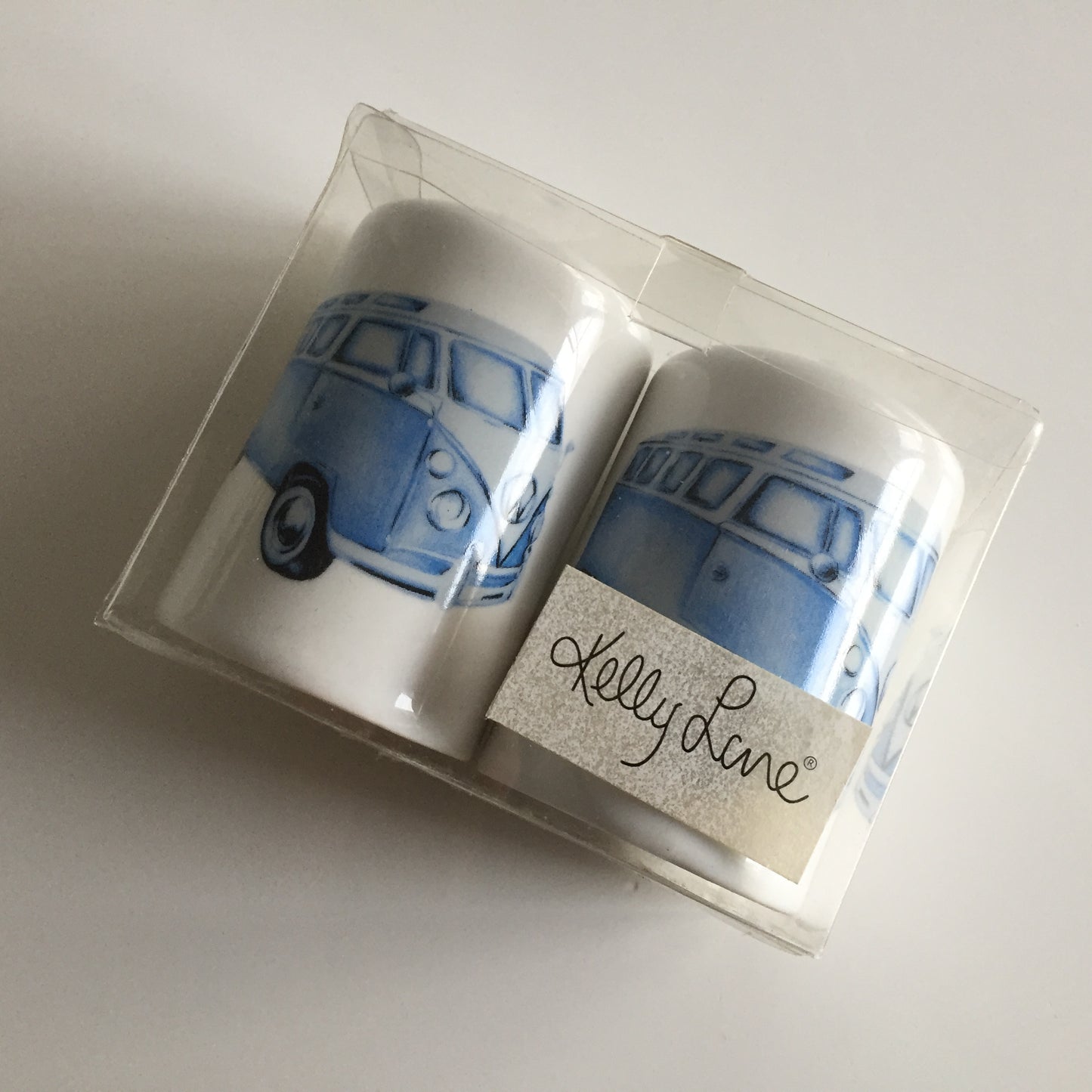 Original Kelly Lane Blue Kombi Salt and Pepper Shakers in Box.