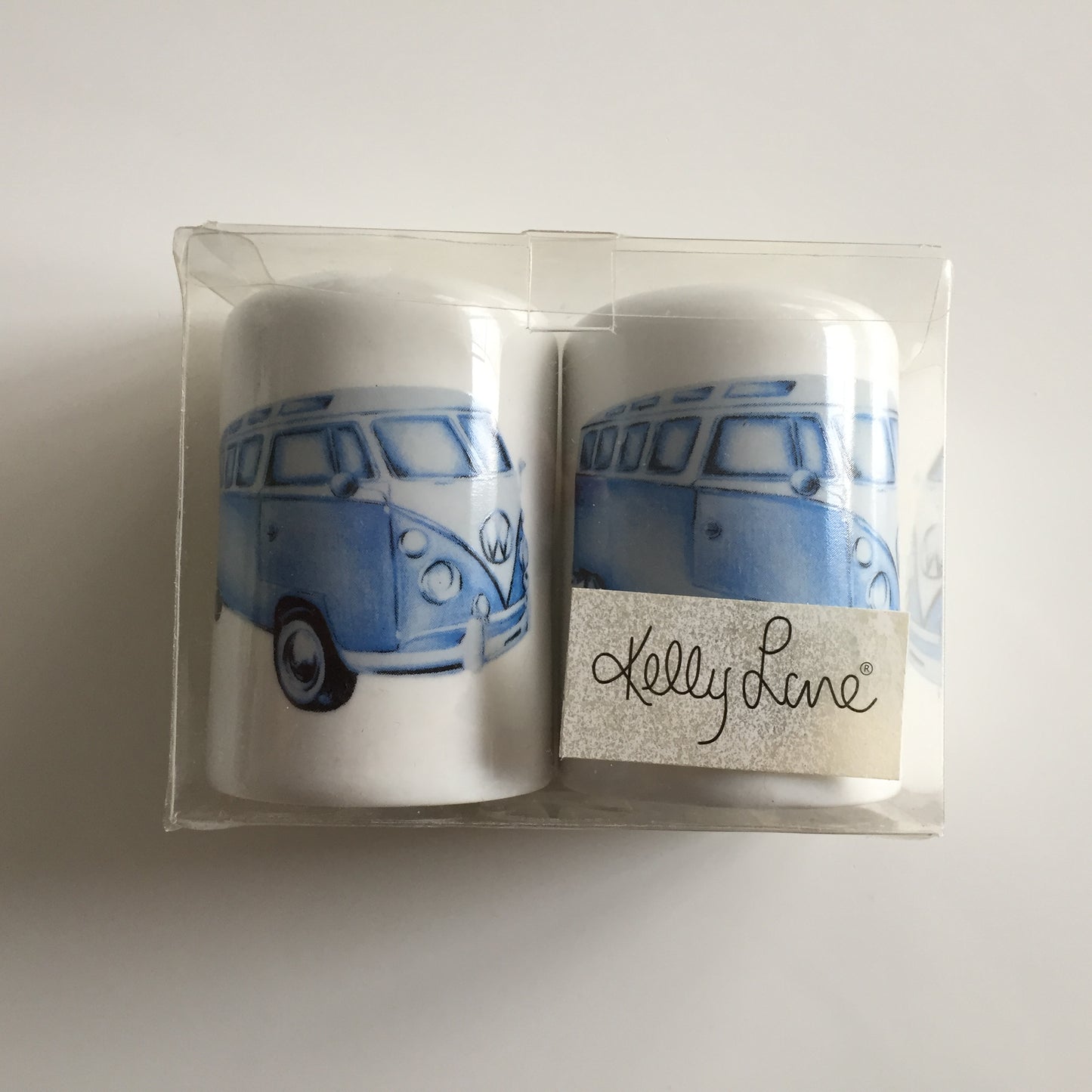 Original Kelly Lane Blue Kombi Salt and Pepper Shakers in Box.
