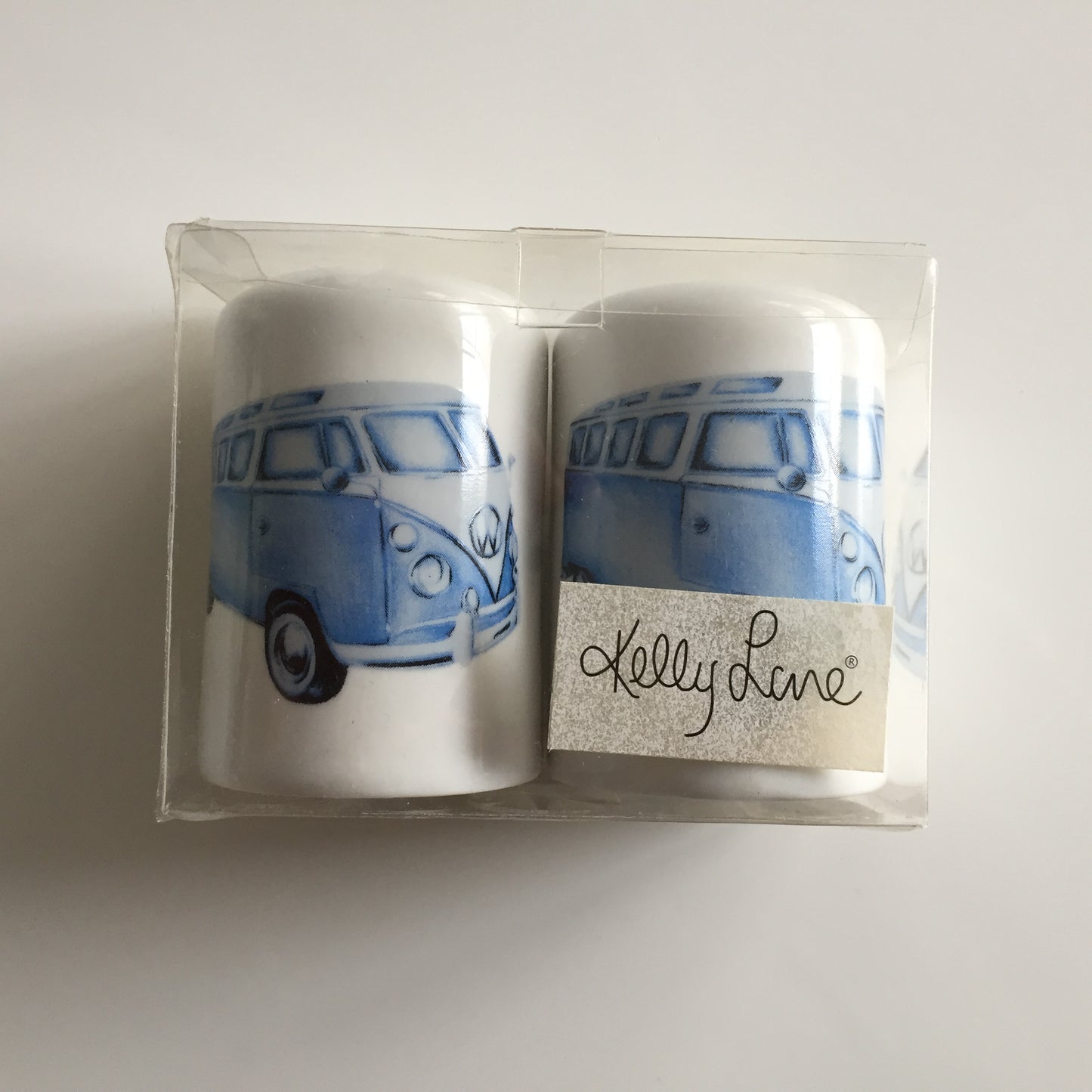 Original Kelly Lane Blue Kombi Salt and Pepper Shakers in Box.