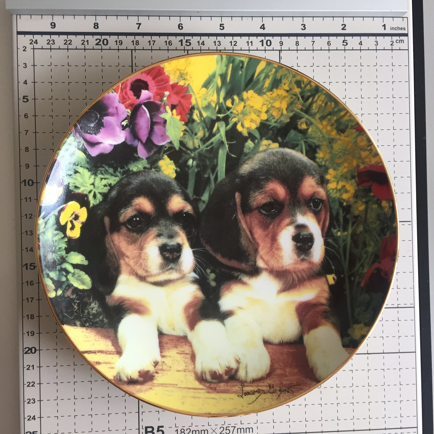 Franklin Mint Puppies and Posies Limited Edition Collector Plate