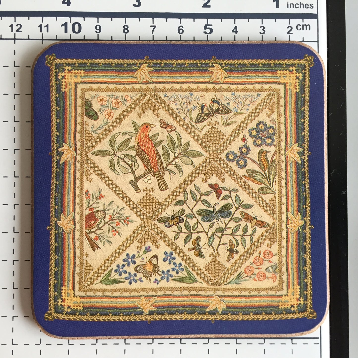 1990s Vintage Set of 12 Pimpernel "EMBROIDERY" Placemats & Drink Coasters