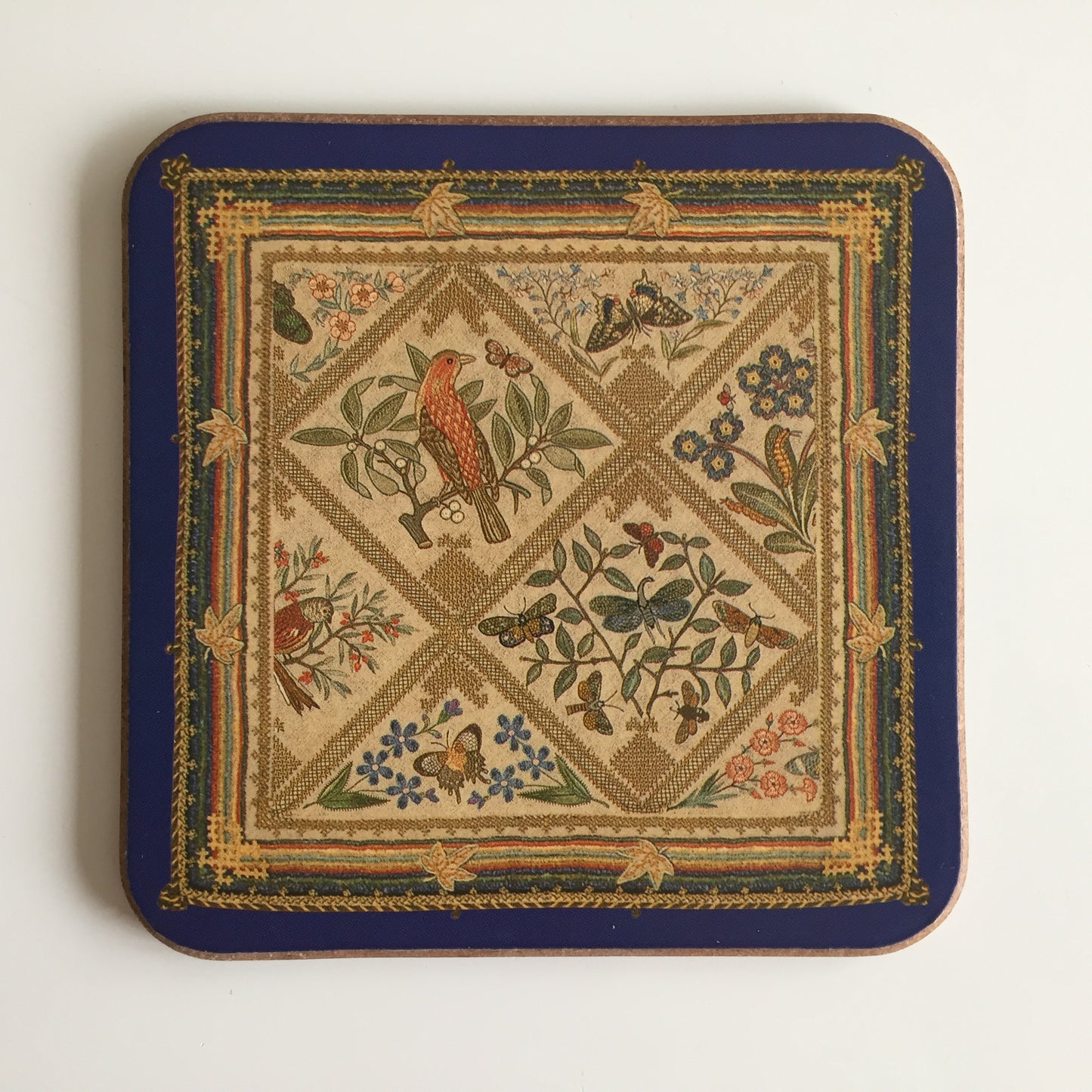 1990s Vintage Set of 12 Pimpernel "EMBROIDERY" Placemats & Drink Coasters