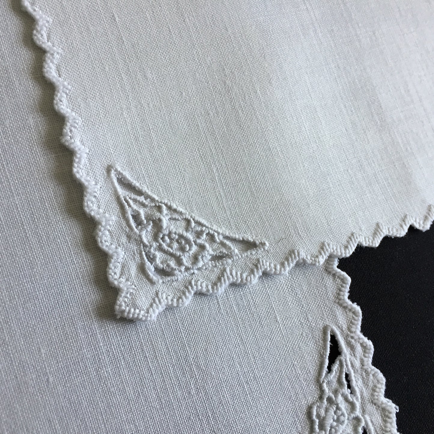Edwardian Antique | Vintage Hand Embroidered Doily Pair with Madeira Cutwork