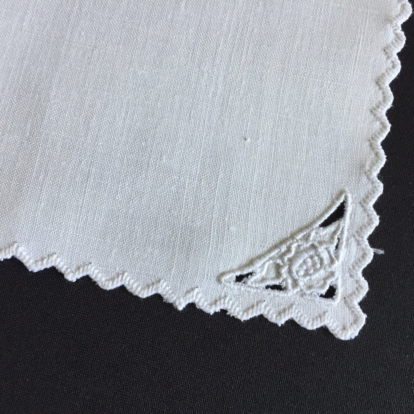 Edwardian Antique | Vintage Hand Embroidered Doily Pair with Madeira Cutwork