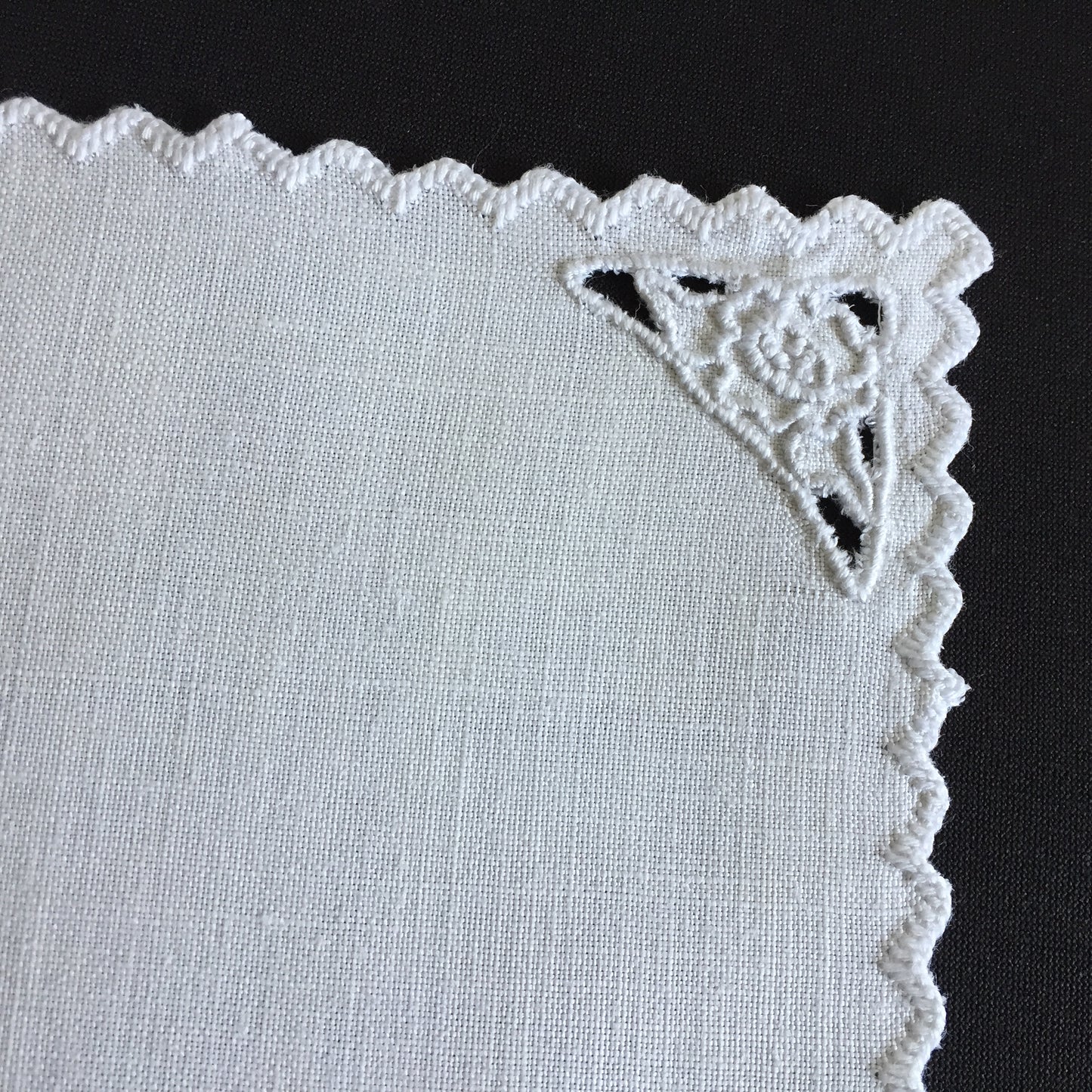 Edwardian Antique | Vintage Hand Embroidered Doily Pair with Madeira Cutwork