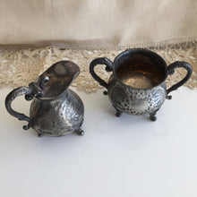 Load image into Gallery viewer, Victorian Antique Silver Plated CJ &amp; Co Creamer and Sugar Bowl Set