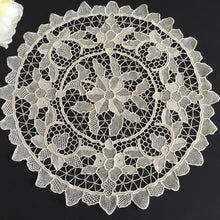 Load image into Gallery viewer, Vintage 15" Beige Venetian Style Burano Needle Lace Doily