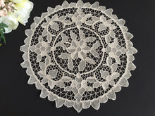 Load image into Gallery viewer, Vintage 15" Beige Venetian Style Burano Needle Lace Doily