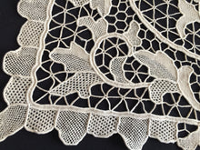 Load image into Gallery viewer, Vintage Needle Lace Doily: Handmade Italian Style Floral Point de Venise