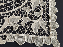 Load image into Gallery viewer, Vintage Needle Lace Doily: Handmade Italian Style Floral Point de Venise