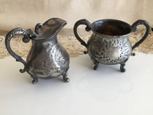 Load image into Gallery viewer, Victorian Antique Silver Plated CJ &amp; Co Creamer and Sugar Bowl Set