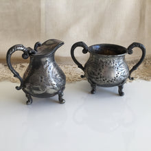 Load image into Gallery viewer, Victorian Antique Silver Plated CJ &amp; Co Creamer and Sugar Bowl Set