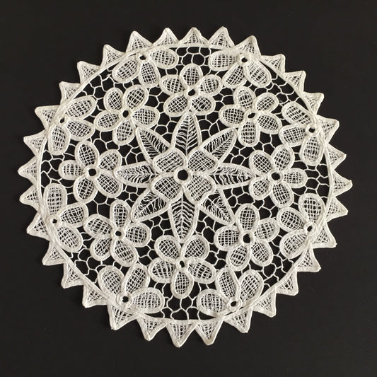 Handmade Vintage White Cotton Lace Table Centre Doily