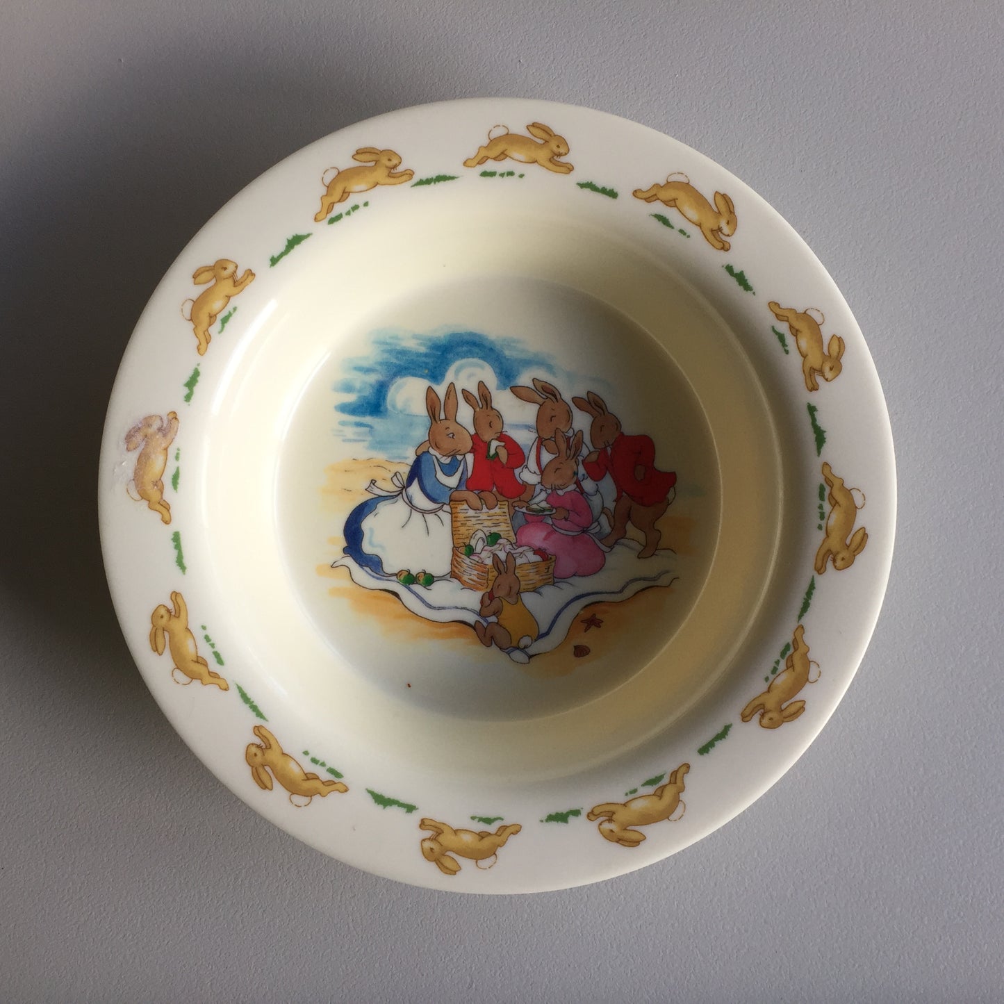 Vintage Royal Doulton Bunnykins Melamine Children's Bowl / Plate