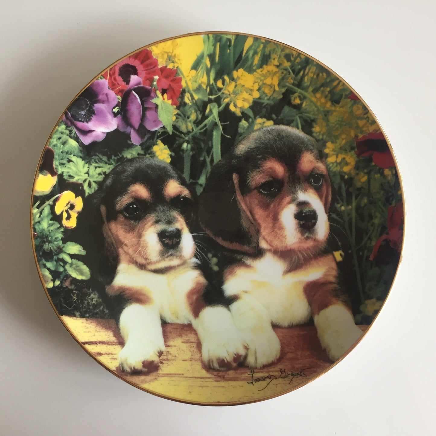 Franklin Mint Puppies and Posies Limited Edition Collector Plate