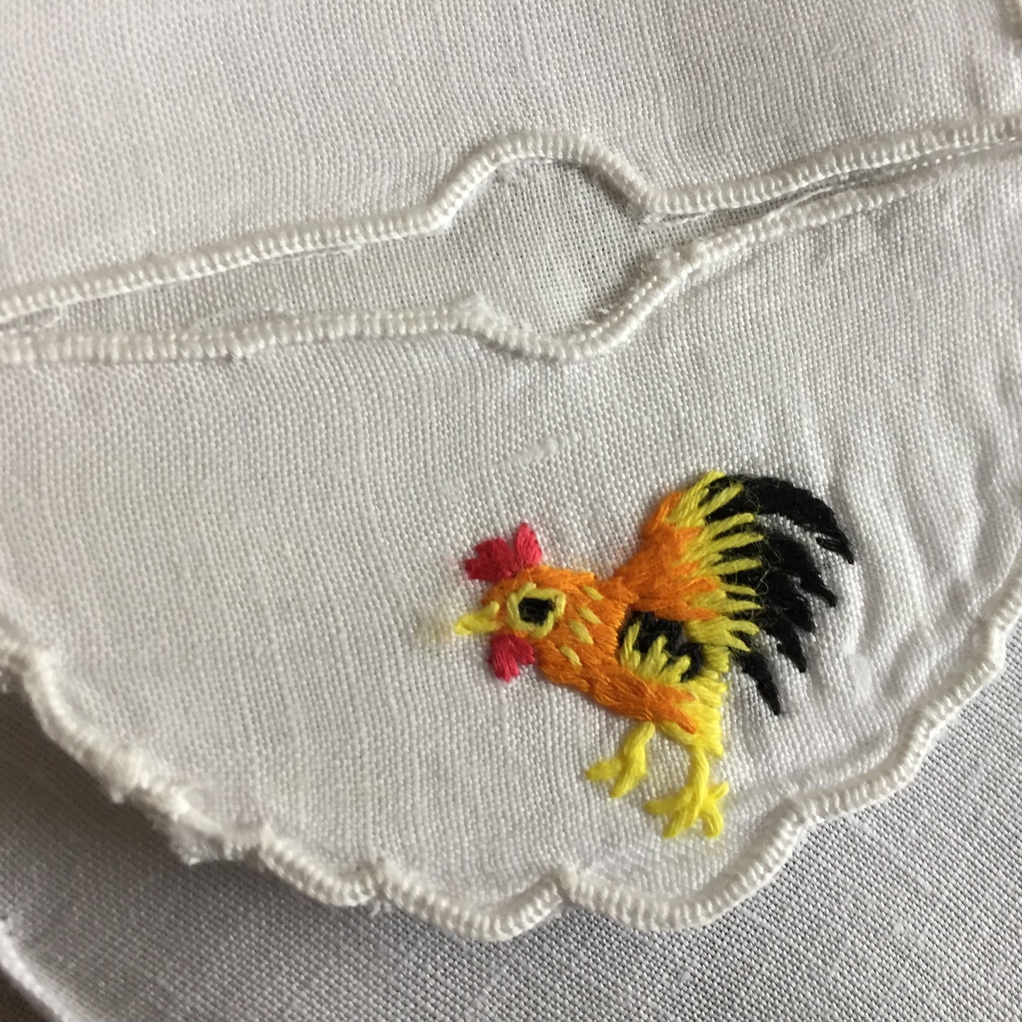 Hen Party Table Decor for 6: Cocktail Napkins & Matching Wine Glass Sleeves | Embroidered Rooster Pattern
