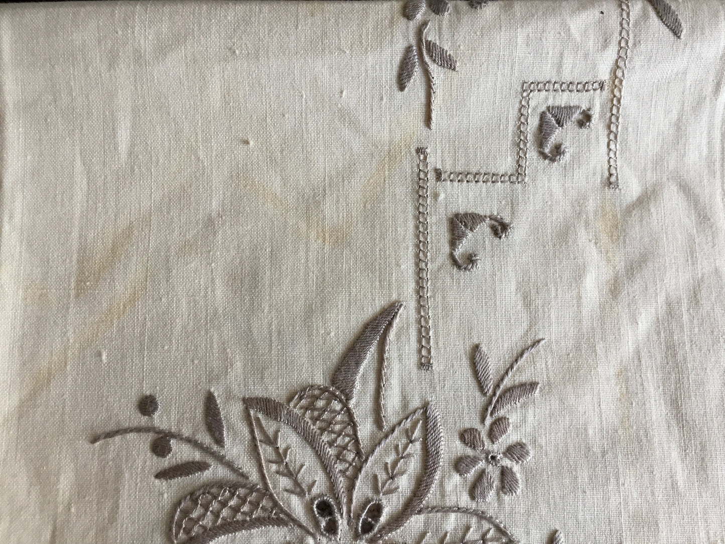 Unused Vintage Madeira Cutwork Handmade Embroidered Supper Cloth
