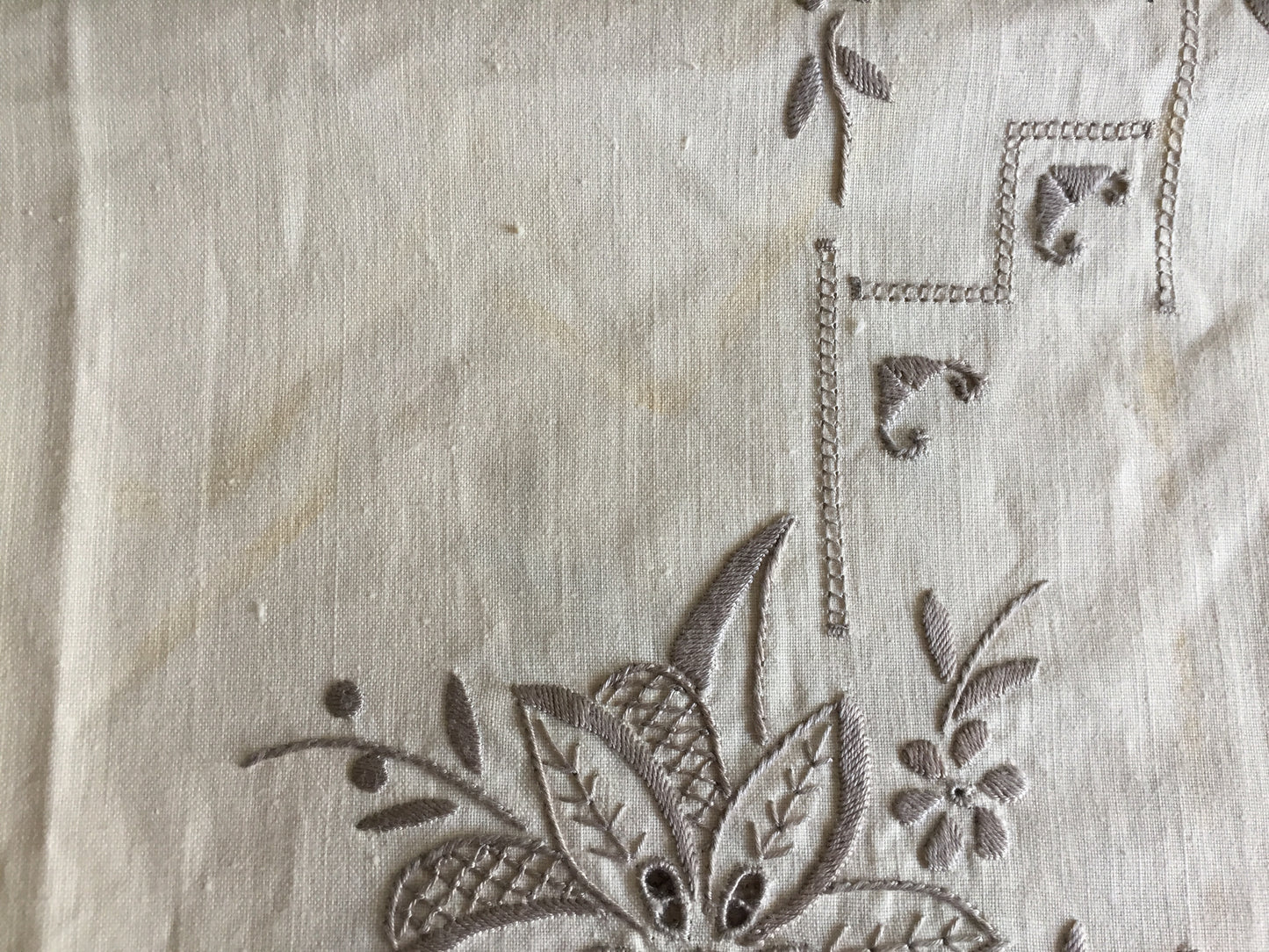 Unused Vintage Madeira Cutwork Handmade Embroidered Supper Cloth