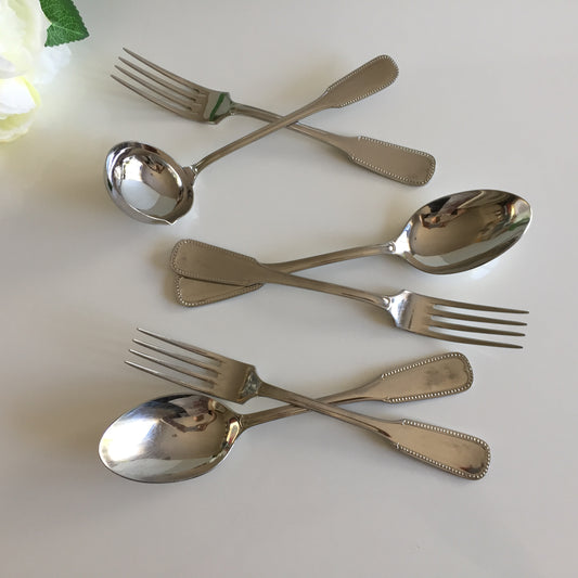 Guy Degrenne Stainless Steel Servers "Perles" Pattern Made in France