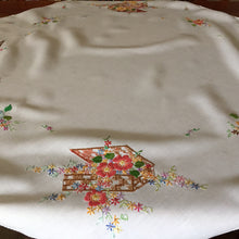 Load image into Gallery viewer, Australian Vintage Hand Embroidered Linen Tablecloth