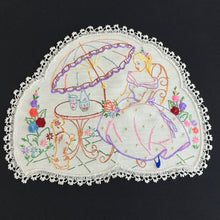 Load image into Gallery viewer, Australian Vintage Large Hand Embroidered Linen Doily