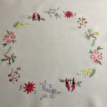 Load image into Gallery viewer, Australian Vintage Hand Embroidered Linen Tablecloth