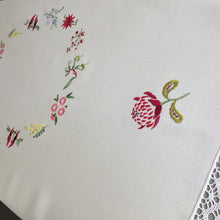 Load image into Gallery viewer, Australian Vintage Hand Embroidered Linen Tablecloth