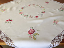 Load image into Gallery viewer, Australian Vintage Hand Embroidered Linen Tablecloth